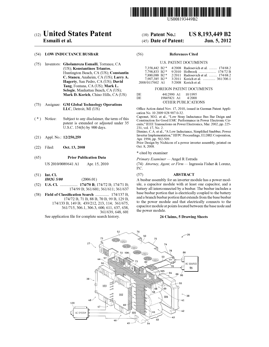 (12) United States Patent (10) Patent No.: US 8,193,449 B2 Esmaili Et Al