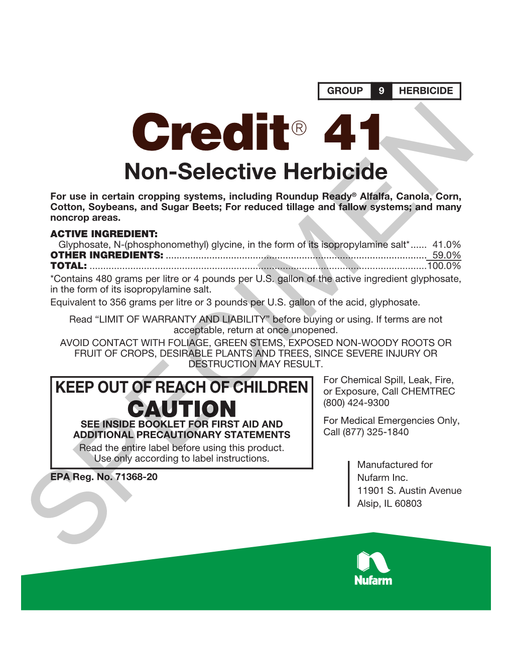 Non-Selective Herbicide CAUTION