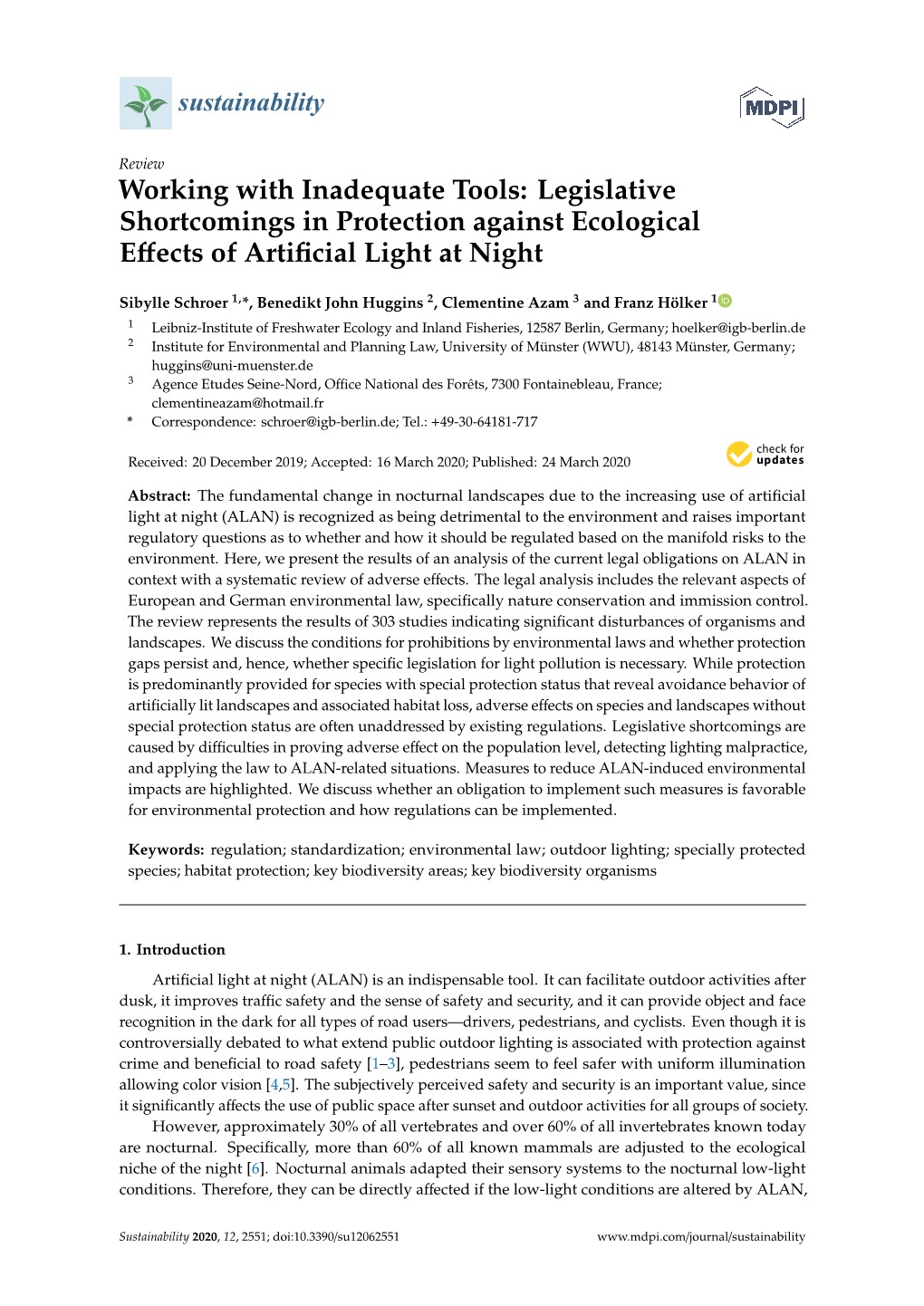 Legislative Shortcomings in Protection Against Ecological Effects