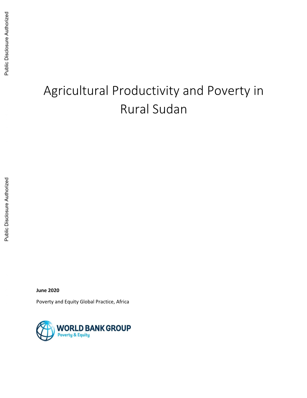 Agricultural Productivity and Poverty in Rural Sudan