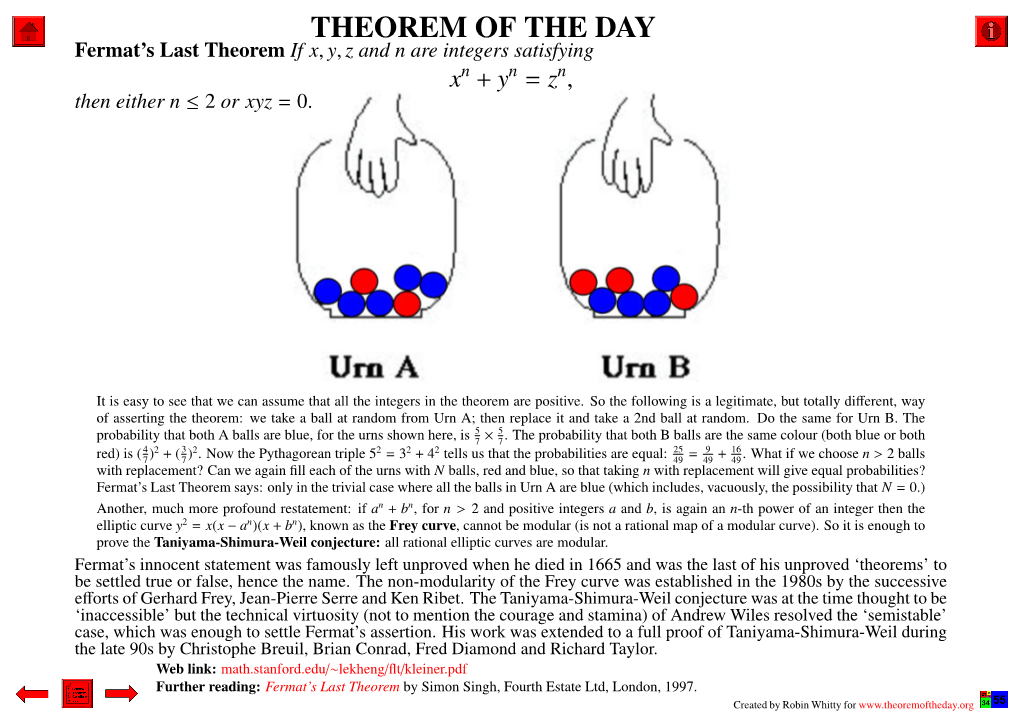 Fermat's Last Theorem