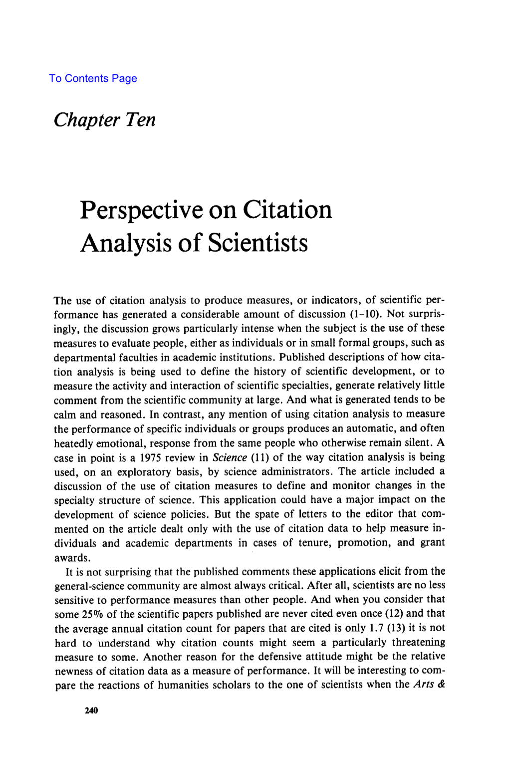Perspective on Citation Analysis of Scientists