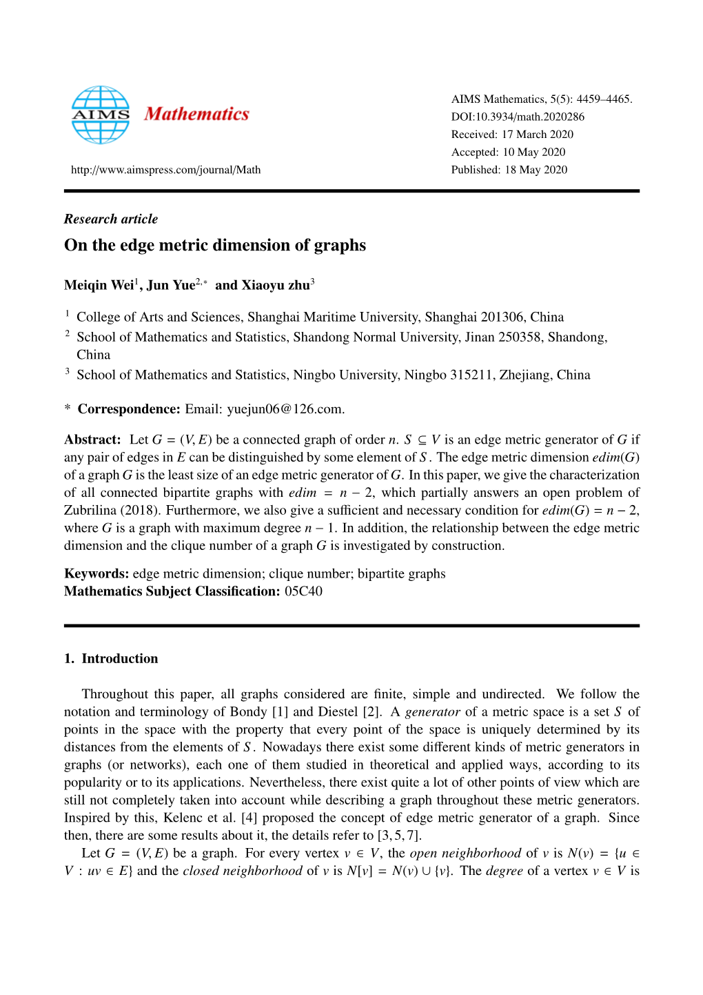 On the Edge Metric Dimension of Graphs