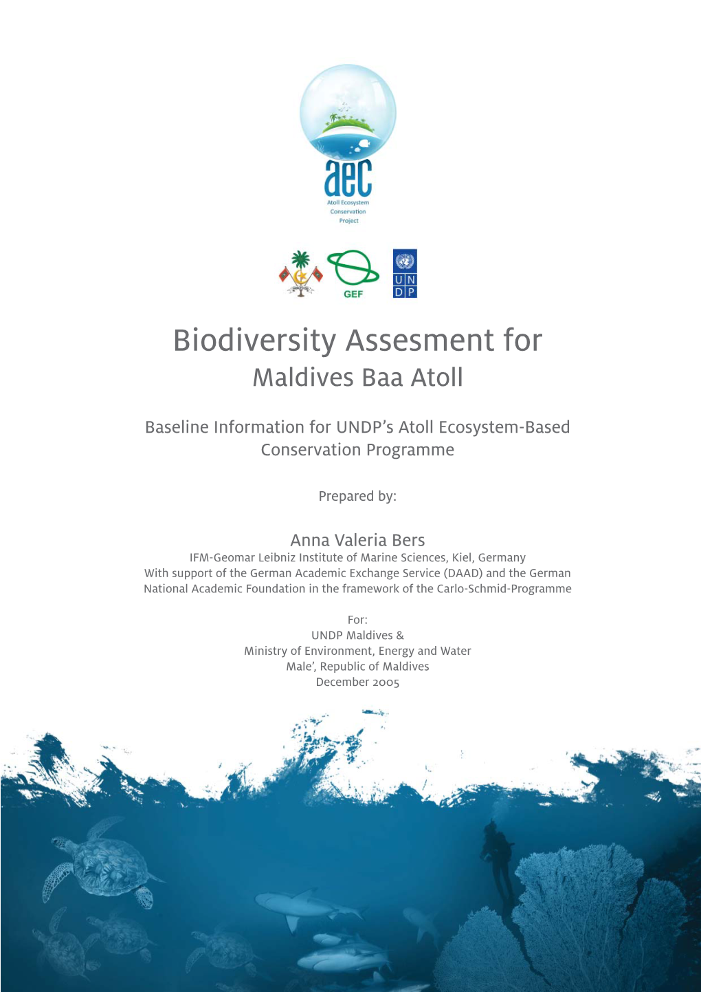 Biodiversity Assesment for Maldives Baa Atoll