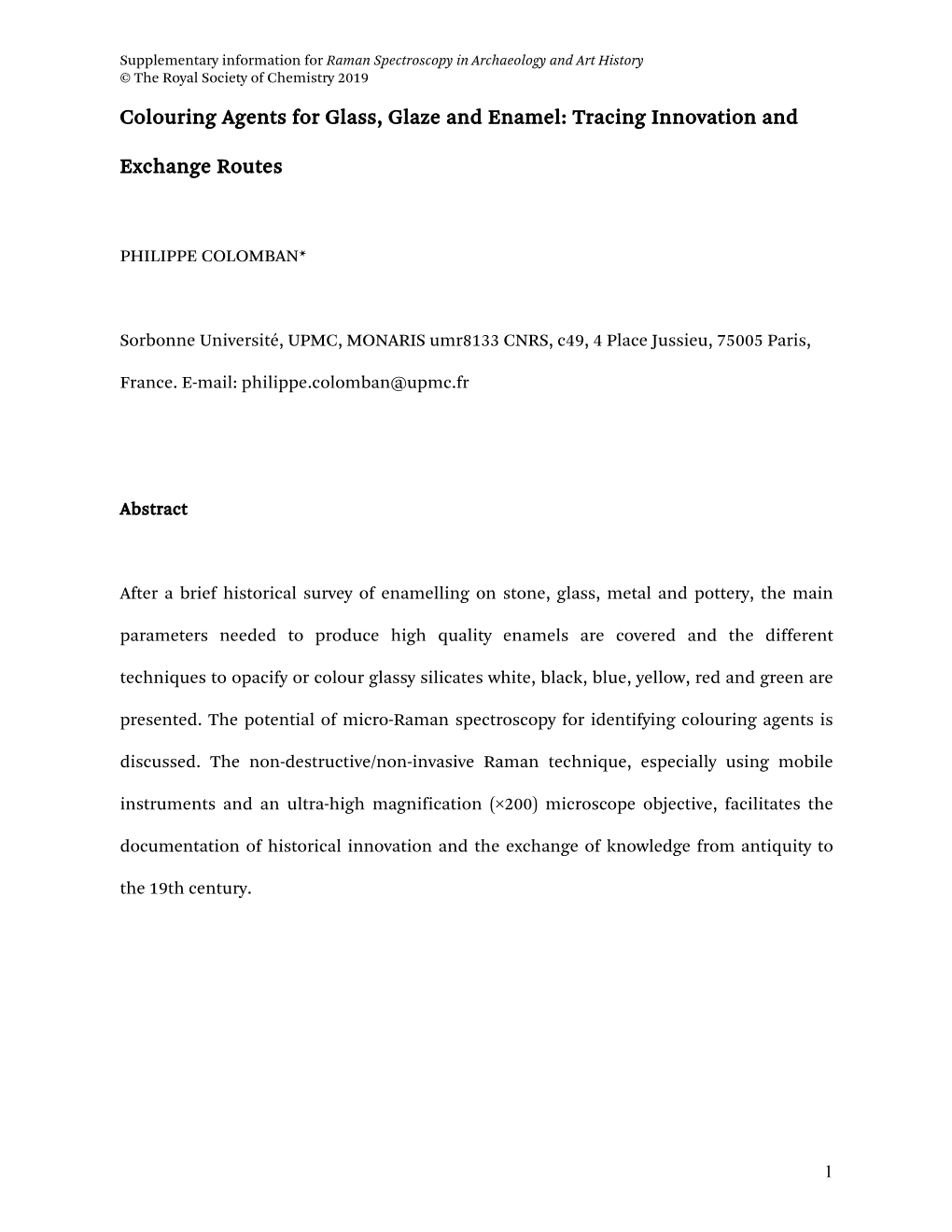 Colouring Agents for Glass, Glaze and Enamel: Tracing Innovation and Exchange Routes