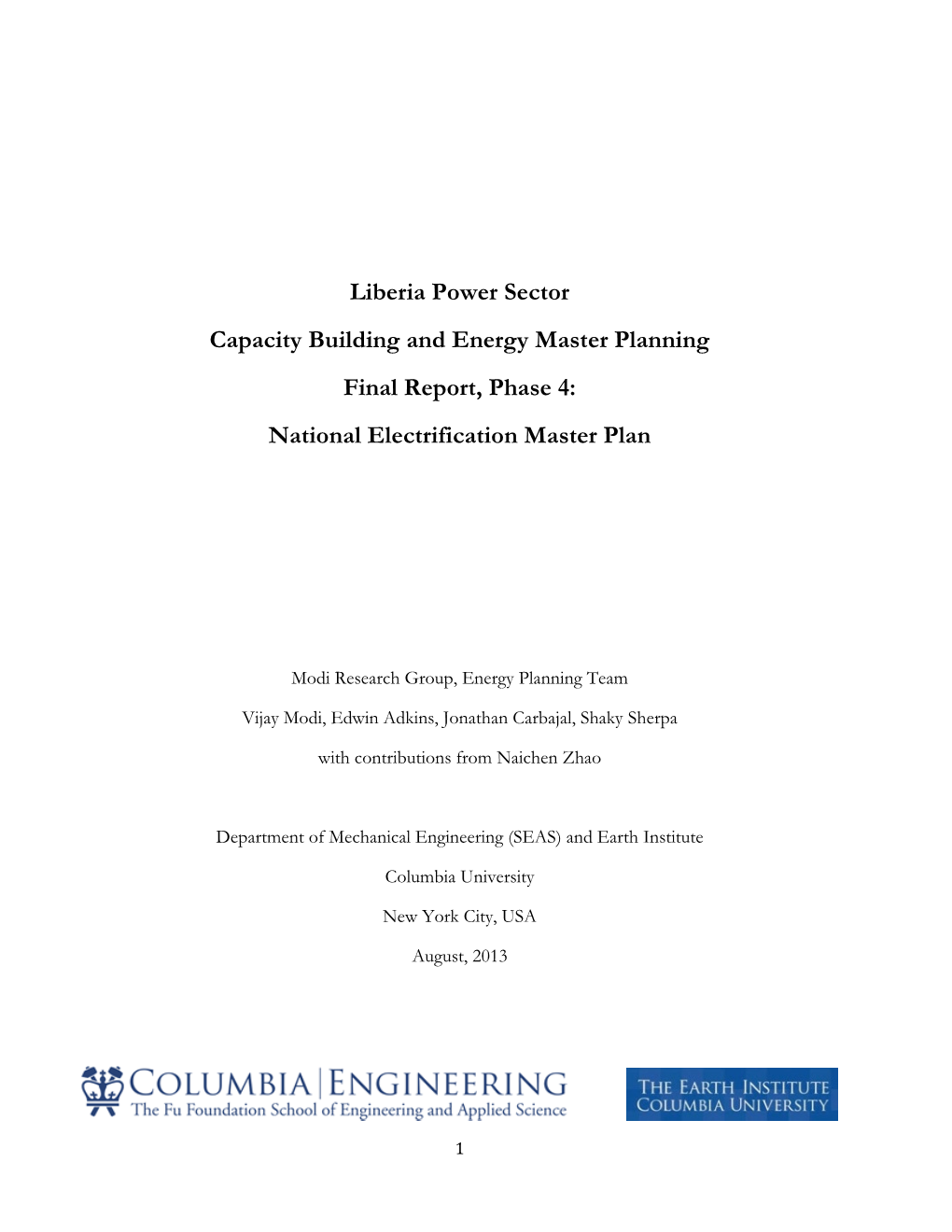 National Electrification Master Plan