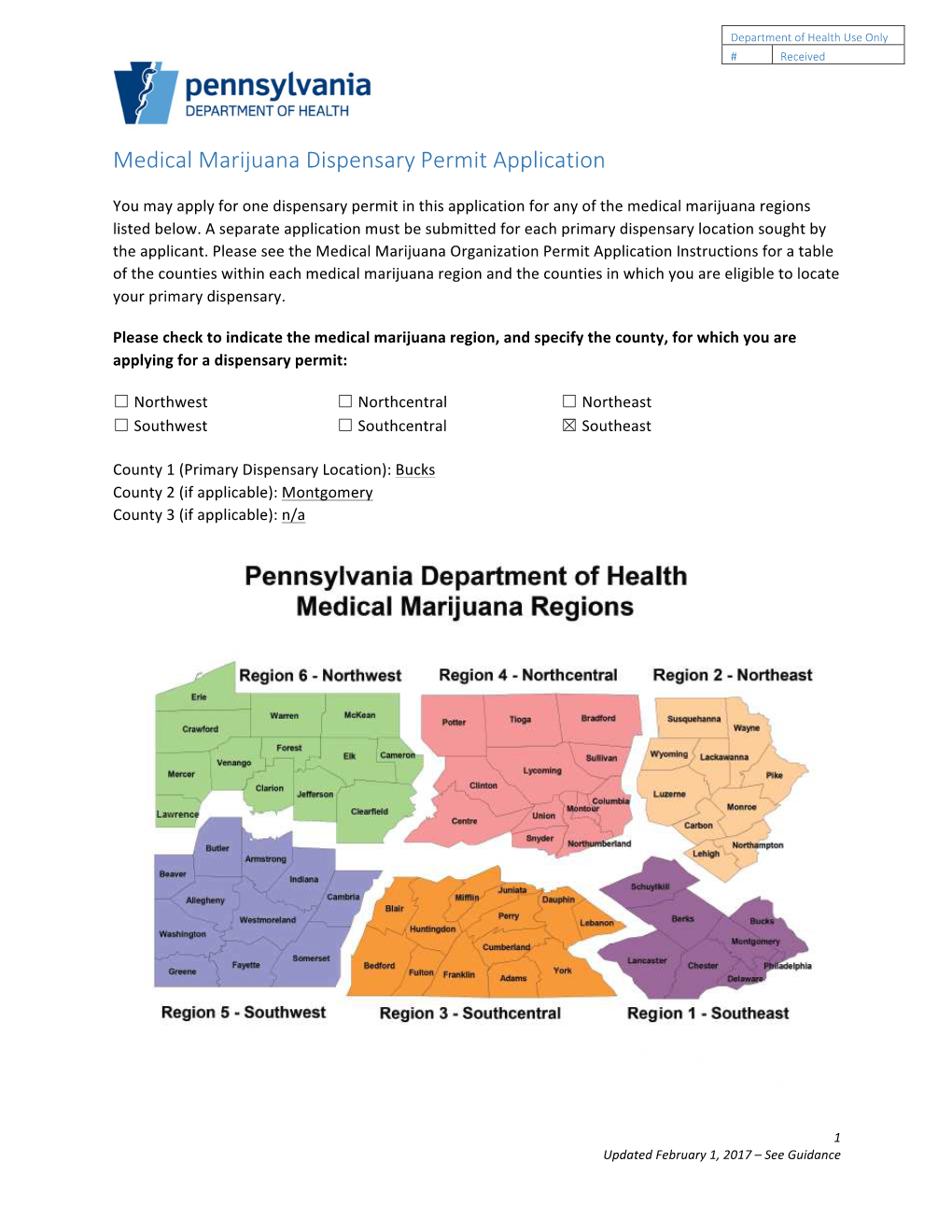 Medical Marijuana Dispensary Permit Application