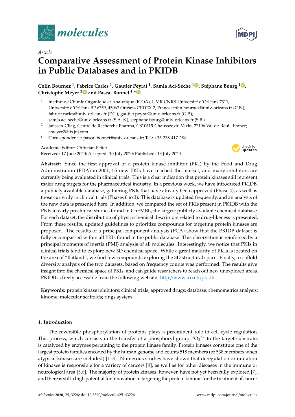 Comparative Assessment of Protein Kinase Inhibitors in Public Databases and in PKIDB