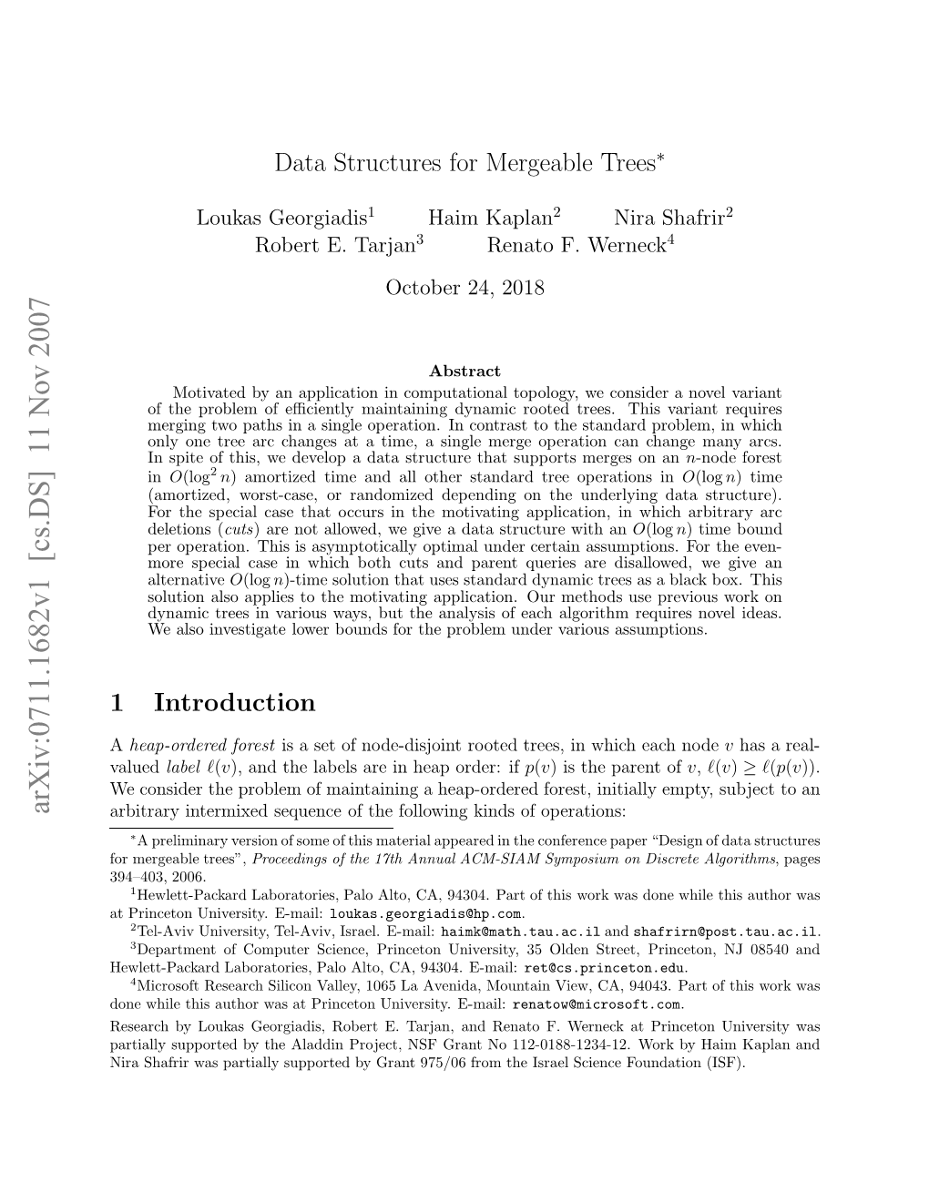 Data Structures for Mergeable Trees