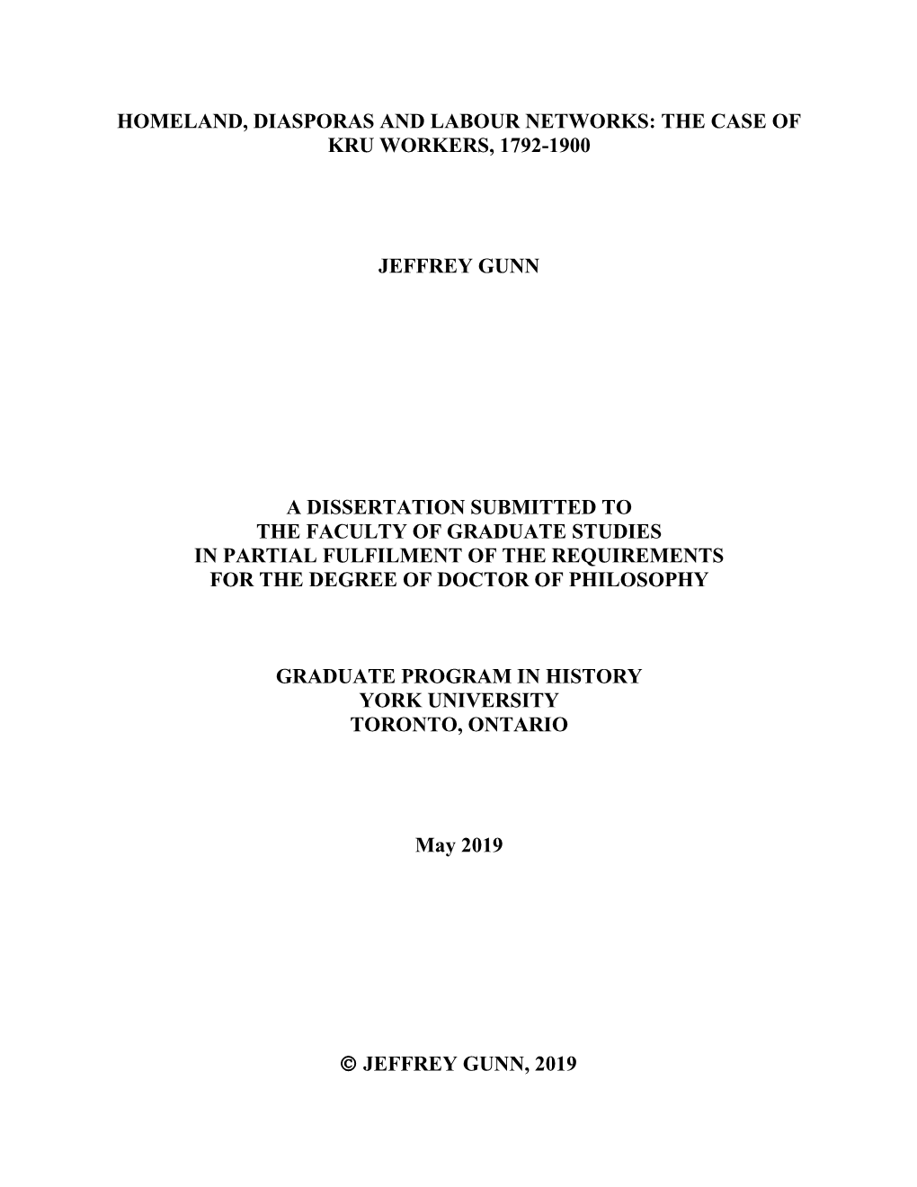 The Case of Kru Workers, 1792-1900 Jeffrey