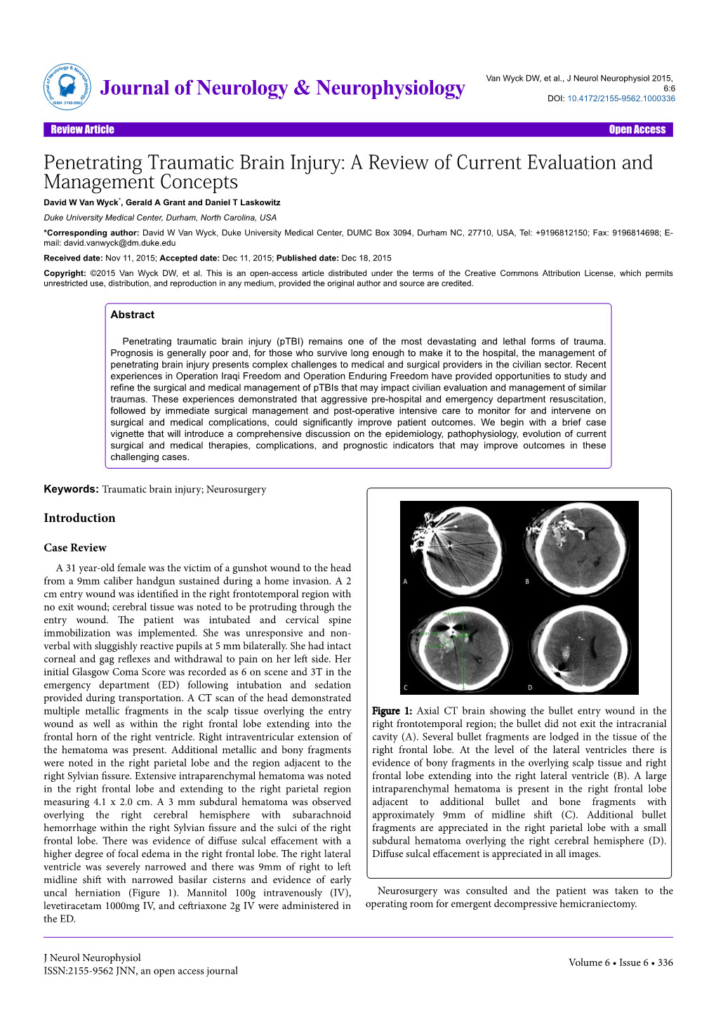 Penetrating Traumatic Brain Injury: a Review of Current Evaluation And