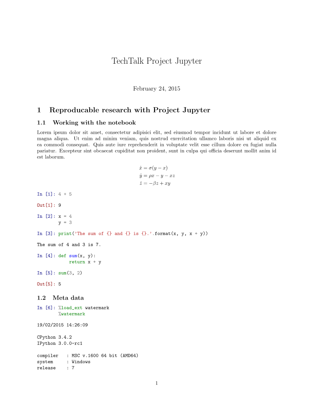 Techtalk Project Jupyter
