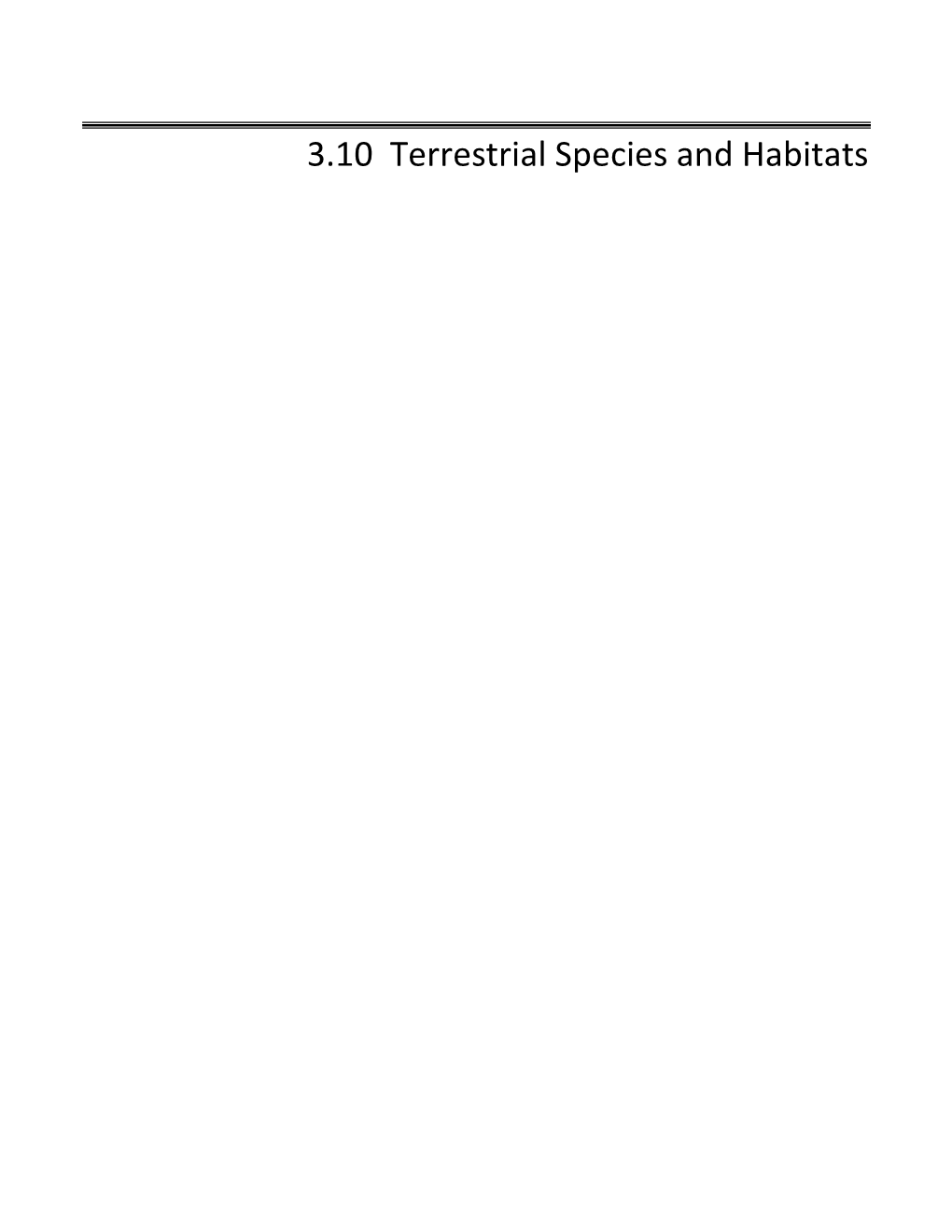 Section 3.10 Terrestrial Species and Habitats