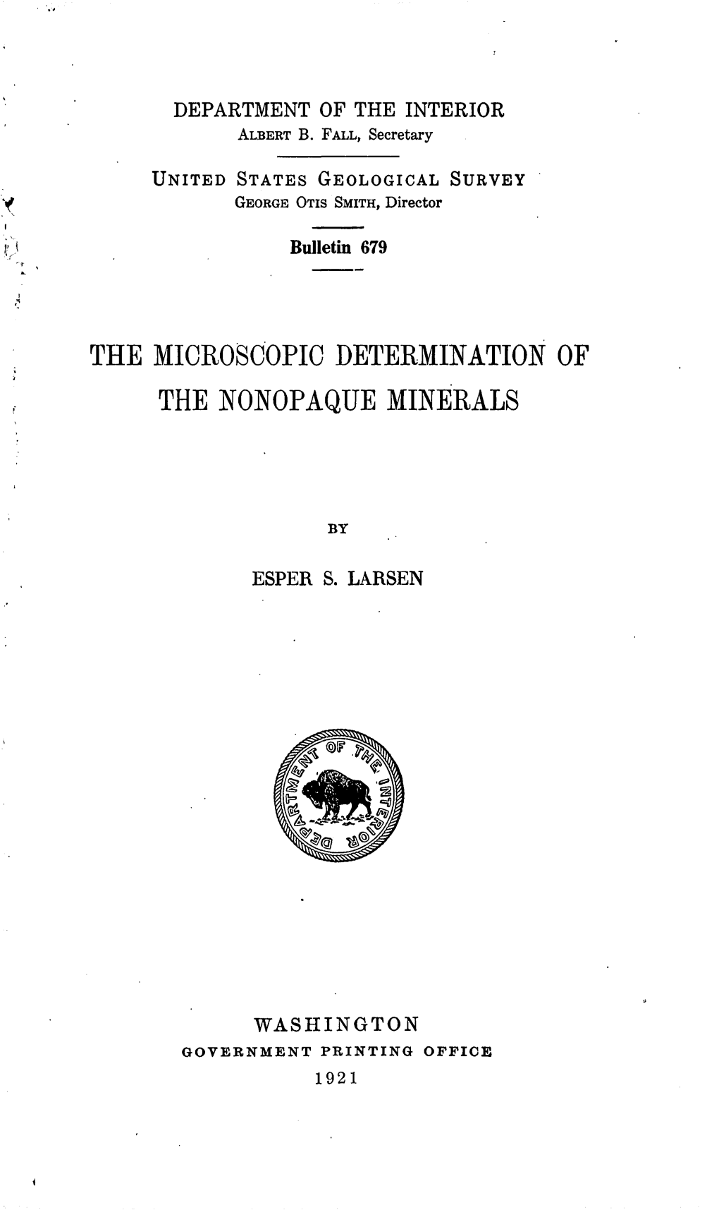 The Microscopic Determination of the Nonopaque Minerals