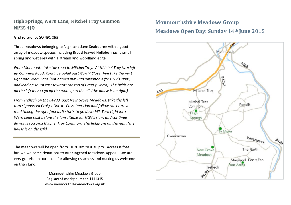 Monmouthshire Meadows Group Meadows Open