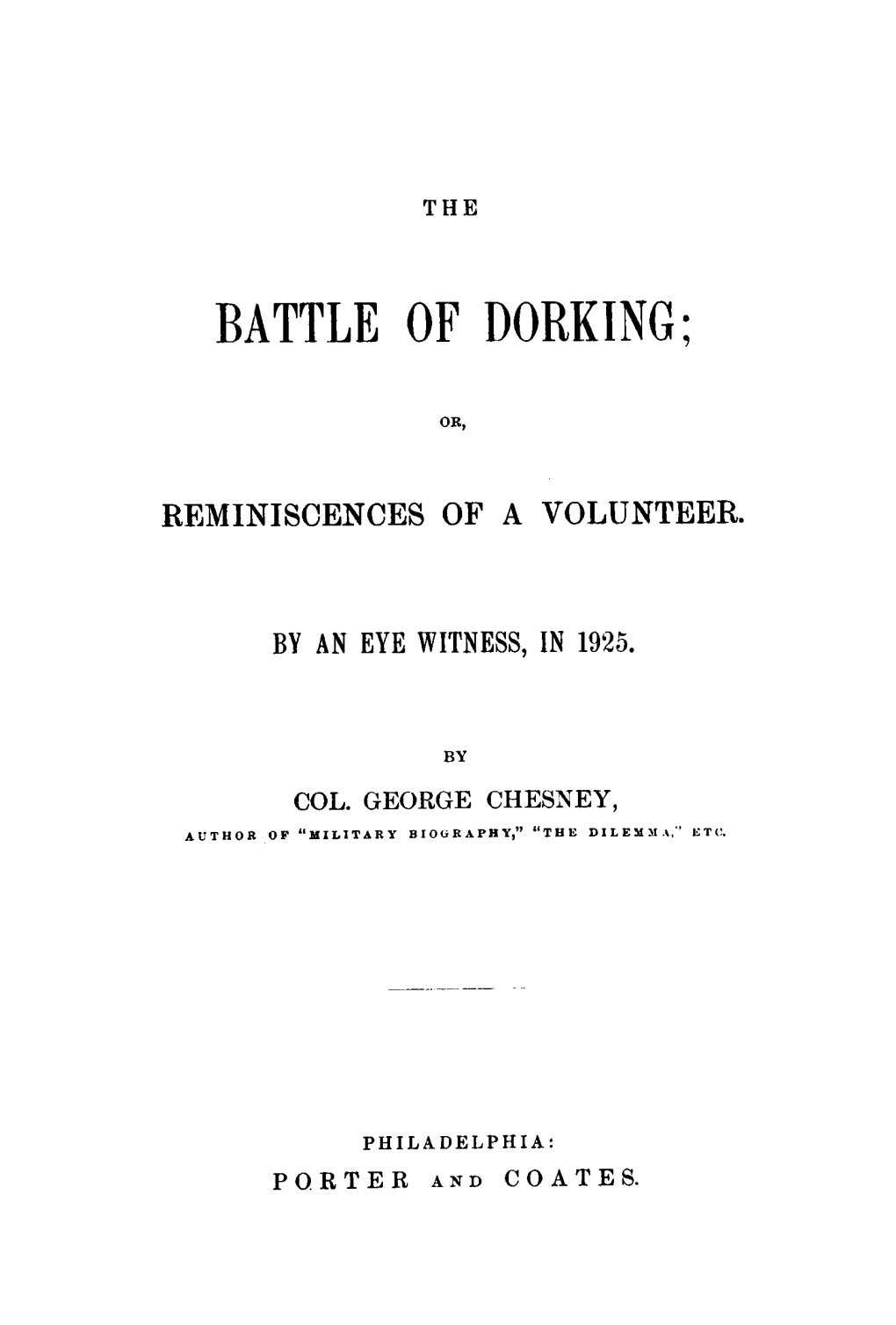 Battle of Dorking;