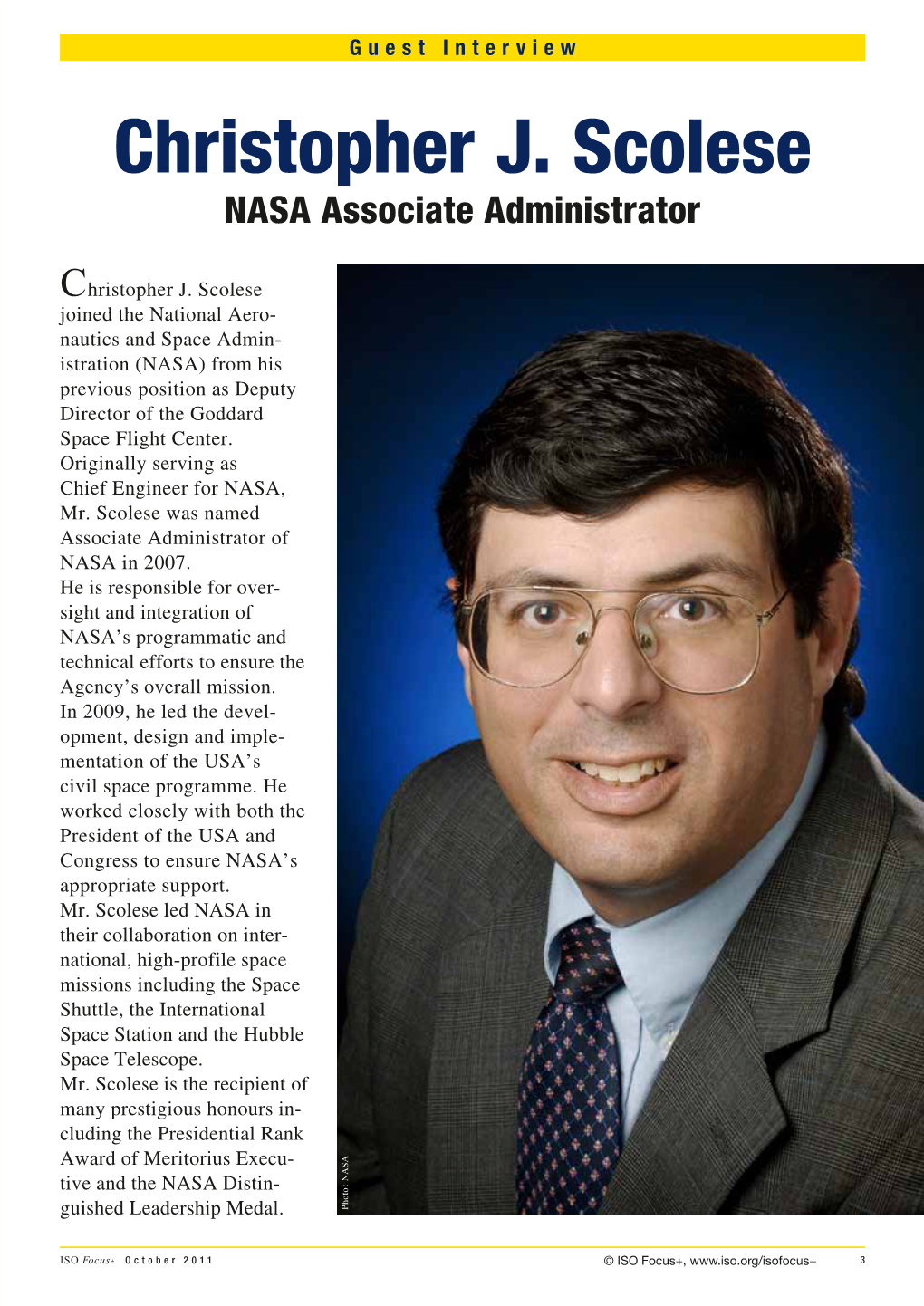 Christopher J. Scolese NASA Associate Administrator