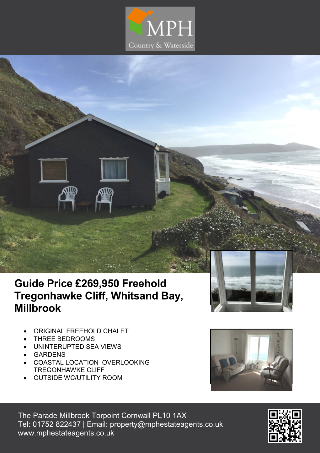 Guide Price £269,950 Freehold Tregonhawke Cliff, Whitsand Bay, Millbrook