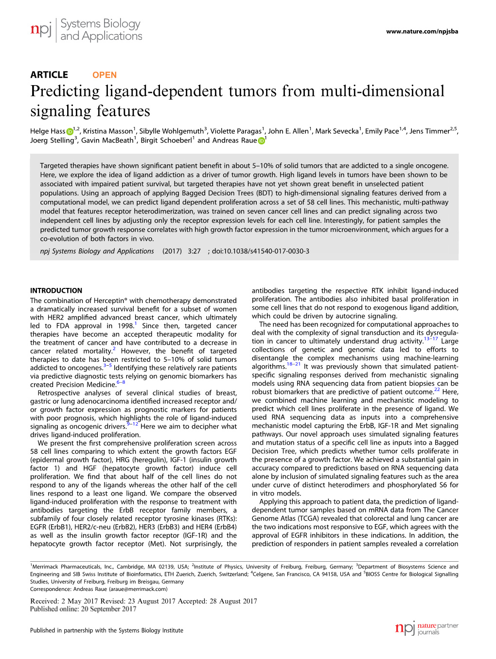 Predicting Ligand-Dependent Tumors from Simulated Signaling Features