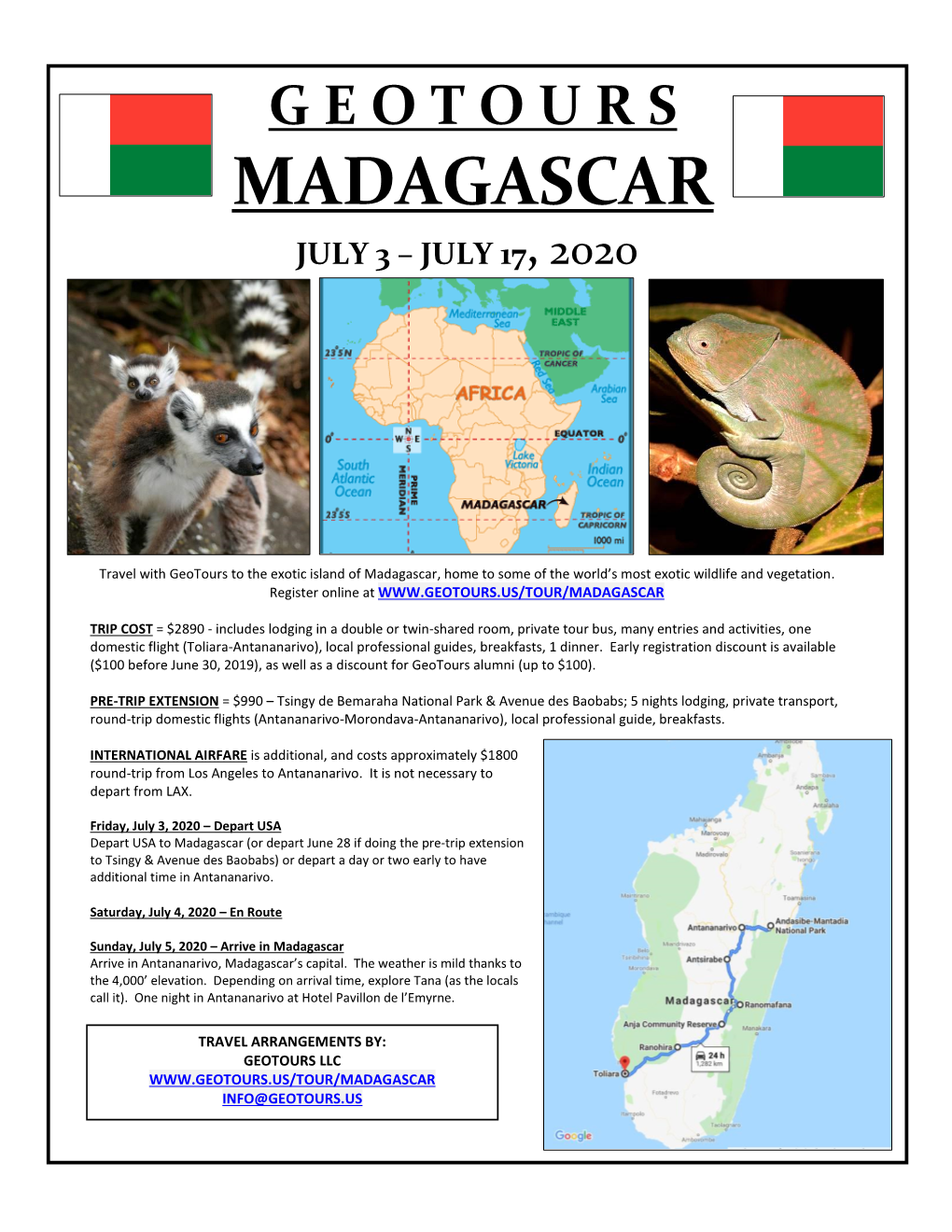 Madagascar July 3 – July 17, 2020