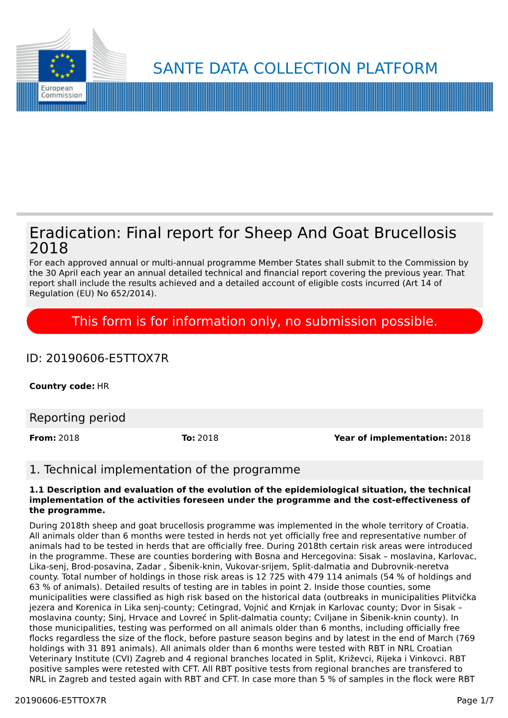 Final Report for Sheep and Goat Brucellosis 2018