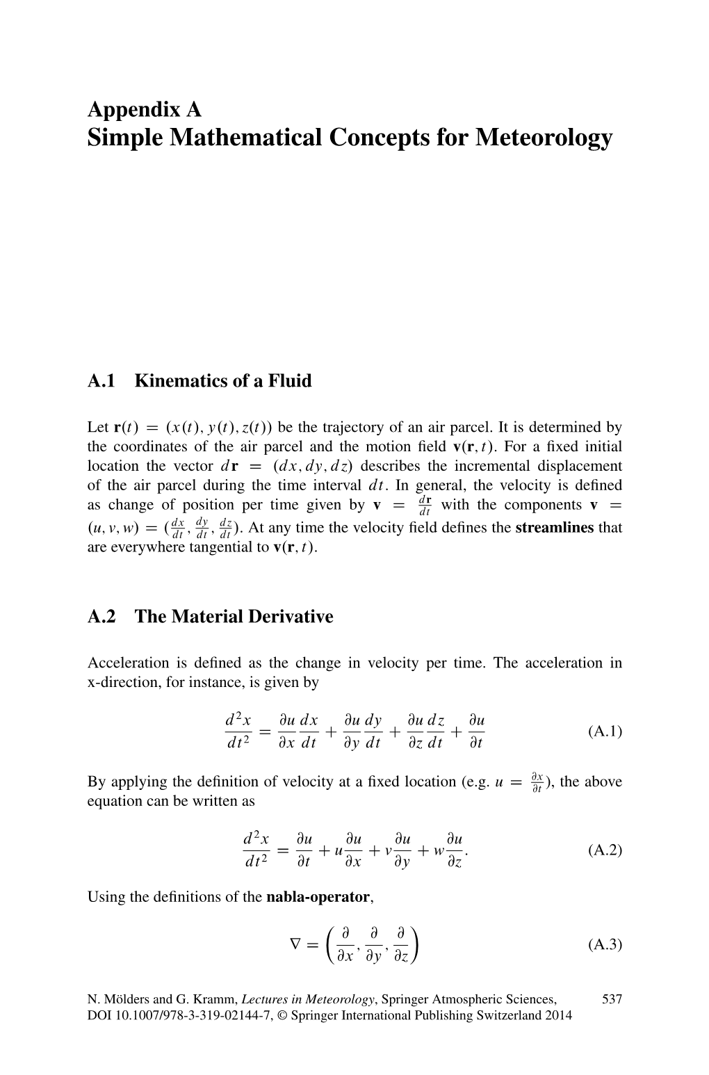 Simple Mathematical Concepts for Meteorology