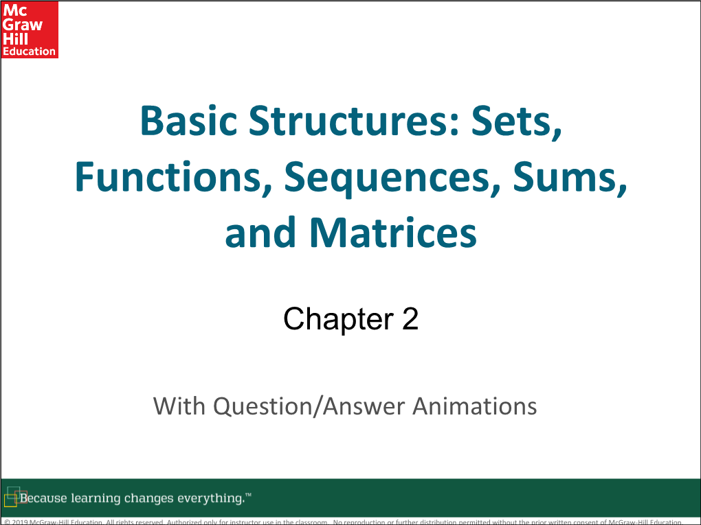 Sets, Functions, Sequences, Sums, and Matrices