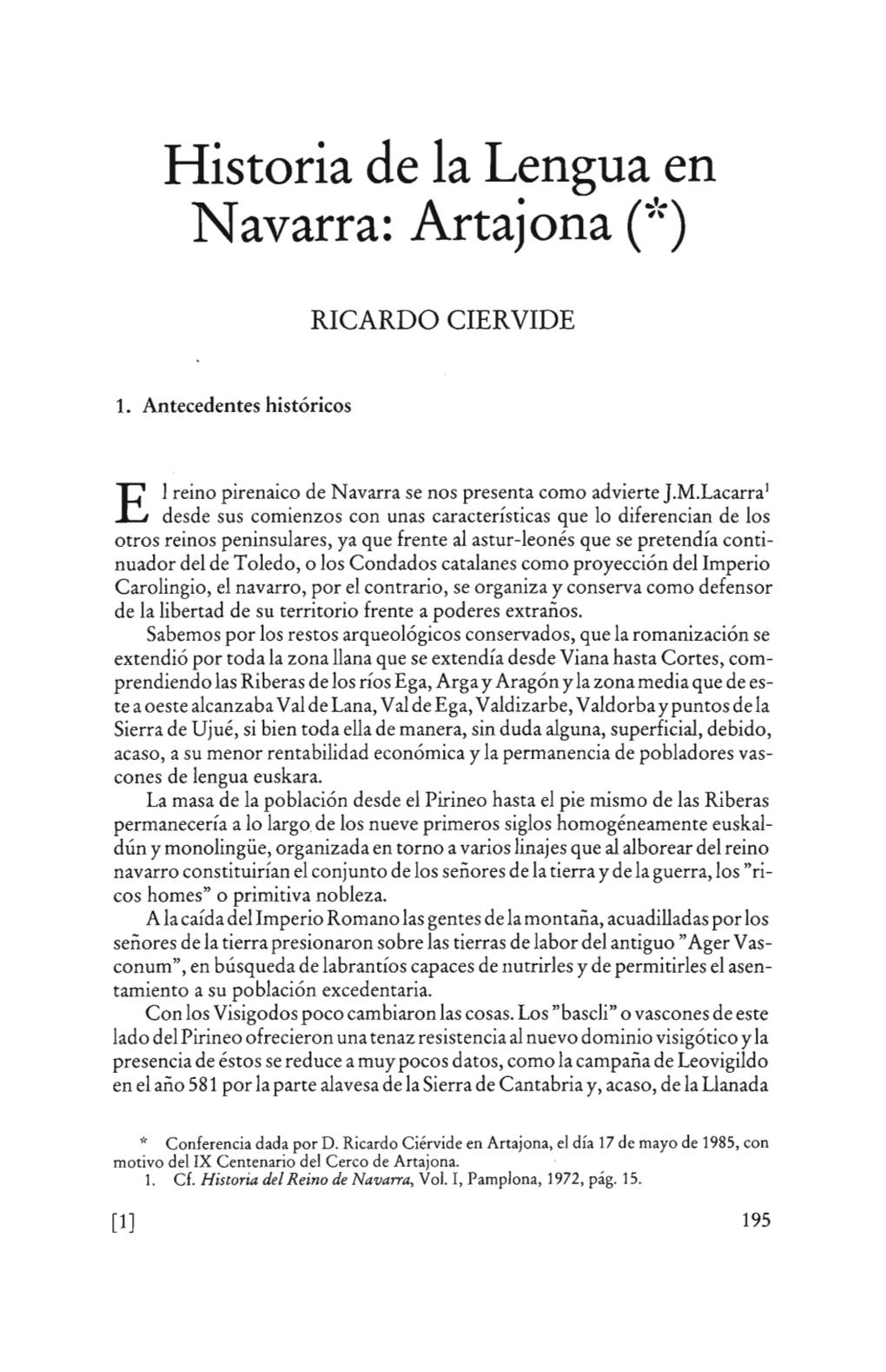 Historia De La Lengua En Navarra: Artajona (")