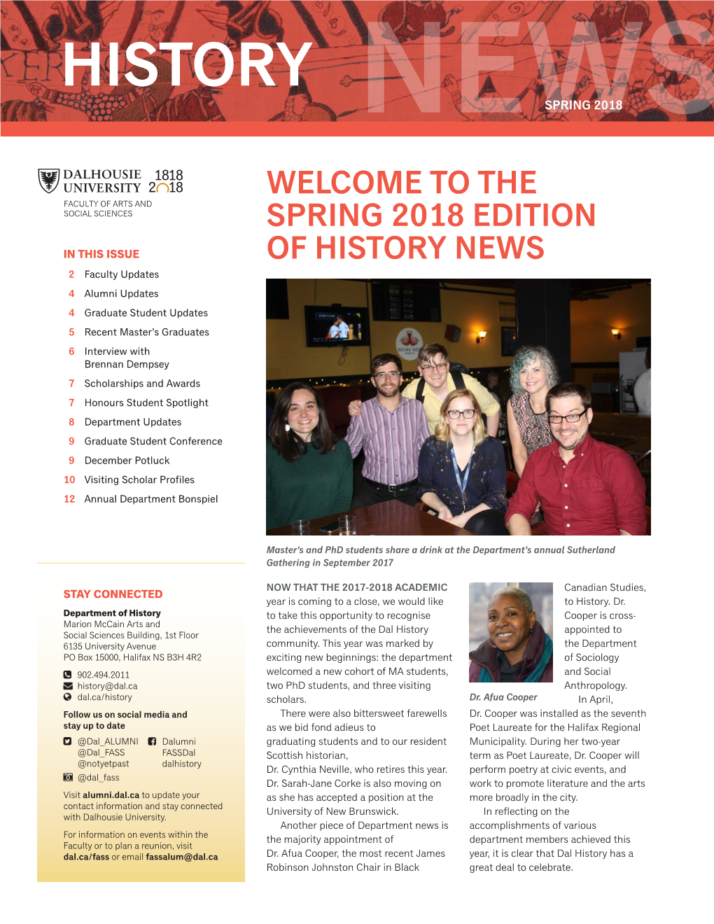 Welcome to the Spring 2018 Edition of History News