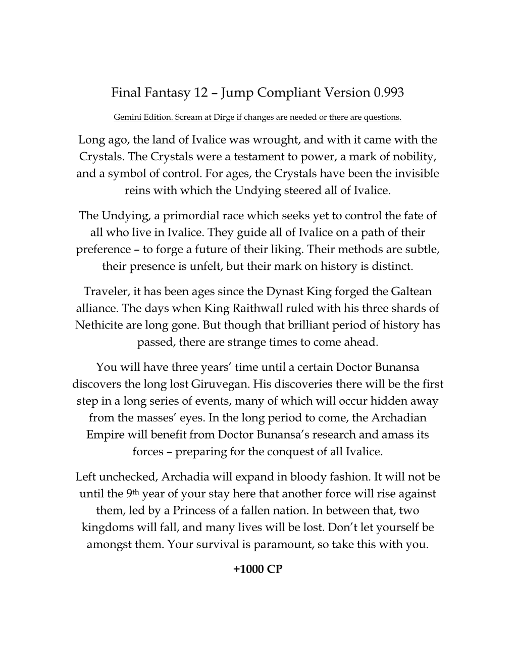 Final Fantasy 12 – Jump Compliant Version 0.993