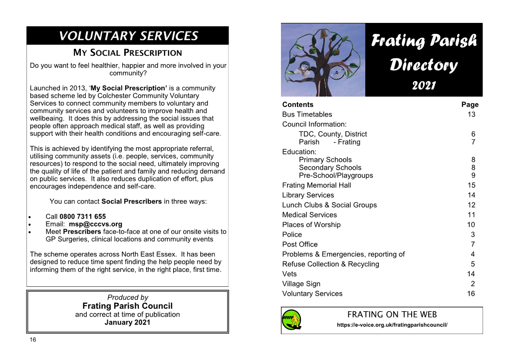 Frating Parish Directory