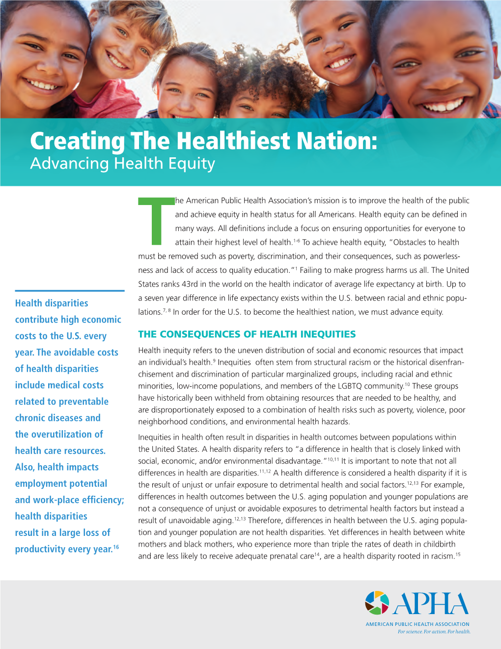 Creating the Healthiest Nation: Advancing Health Equity