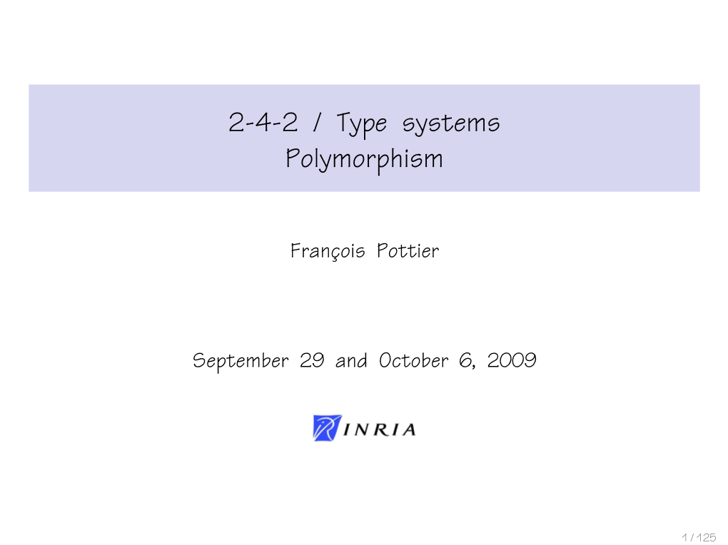 2-4-2 / Type Systems Polymorphism