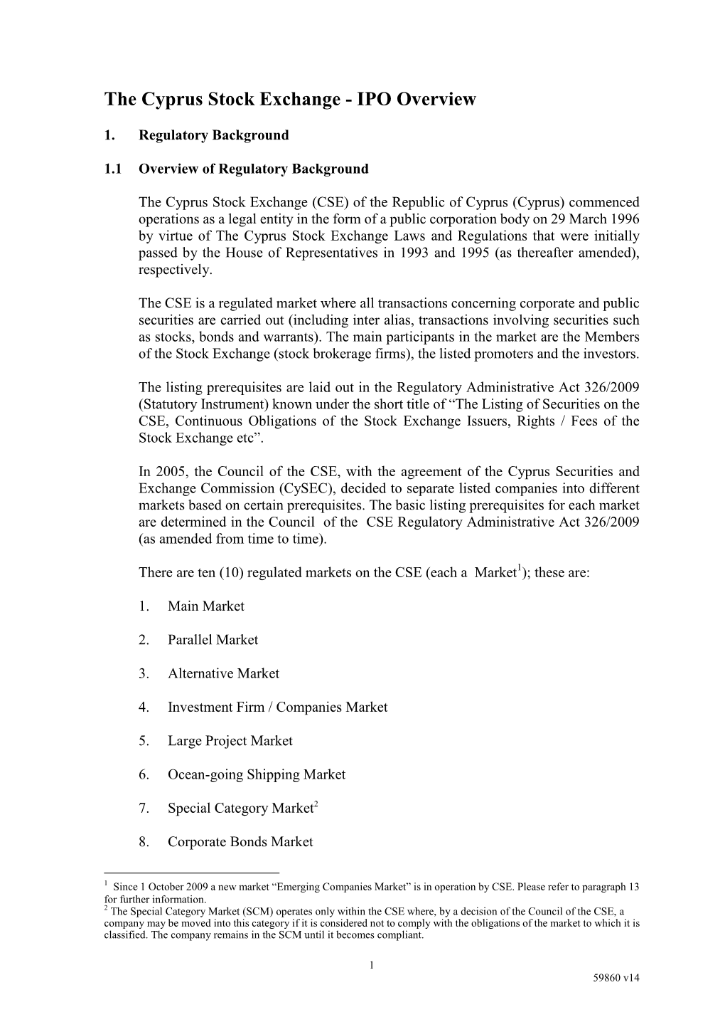 The Cyprus Stock Exchange - IPO Overview