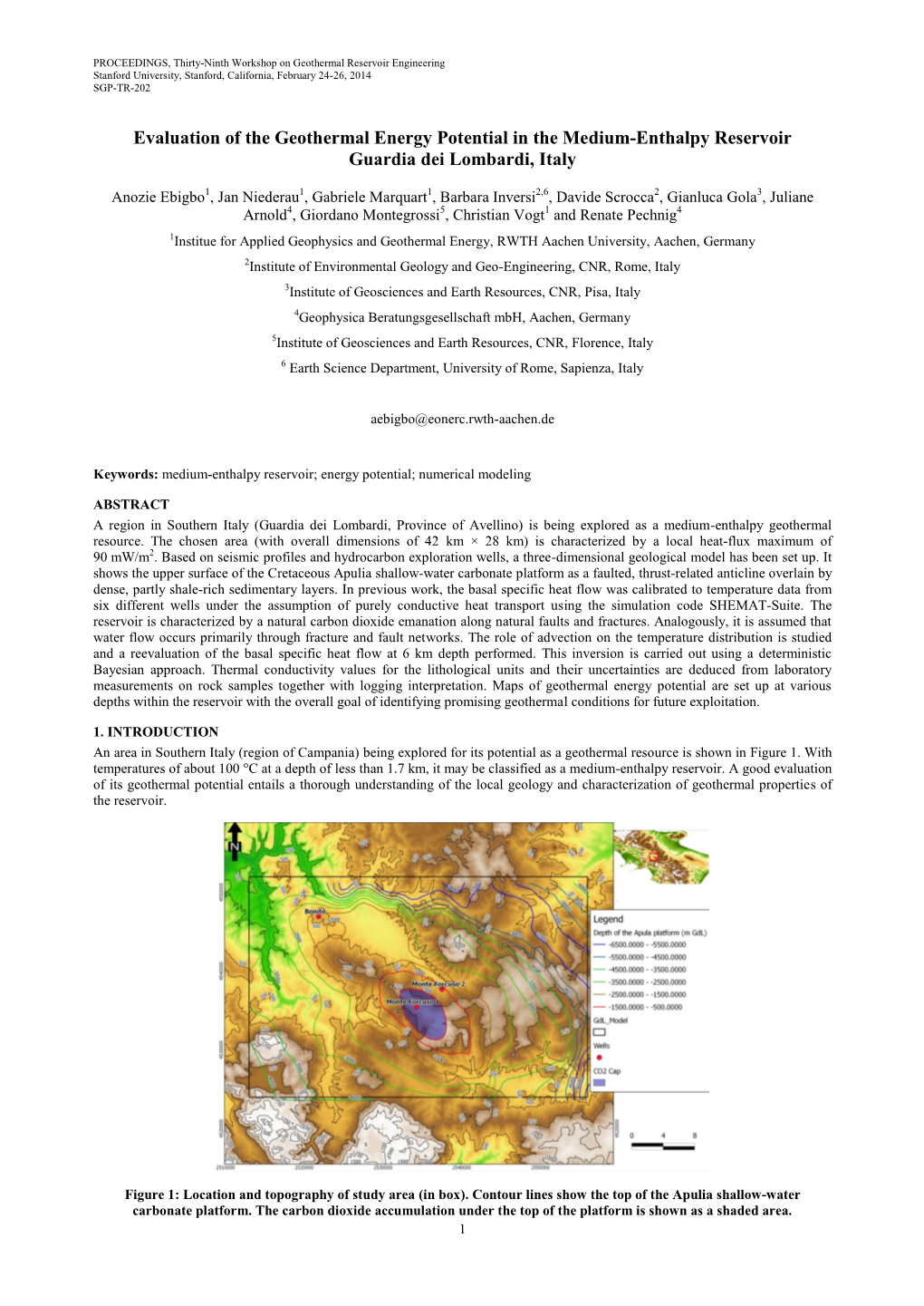 Evaluation of the Geothermal Energy Potential in the Medium-Enthalpy Reservoir Guardia Dei Lombardi, Italy