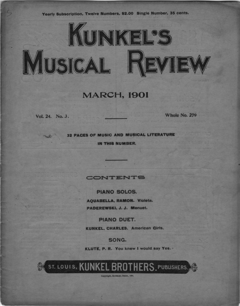 Kunkel's Musical Review. March, 1901