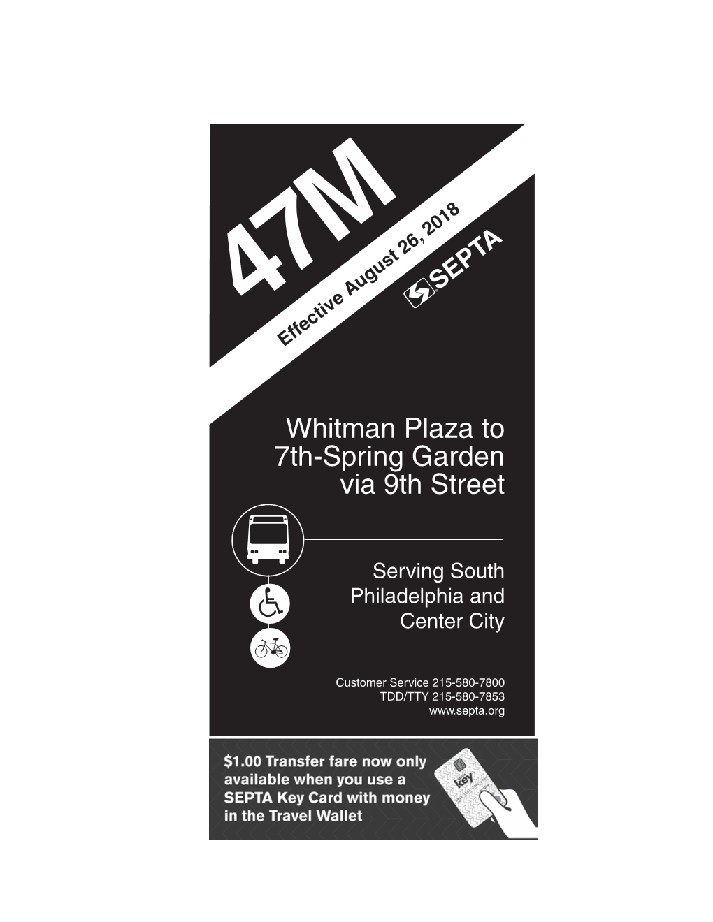 Whitman Plaza to 7Th-Spring Garden Via 9Th Street