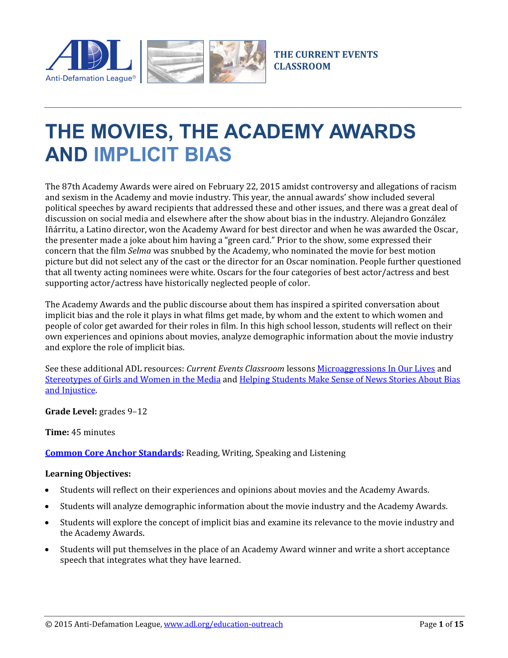 The Movies, the Academy Awards and Implicit Bias