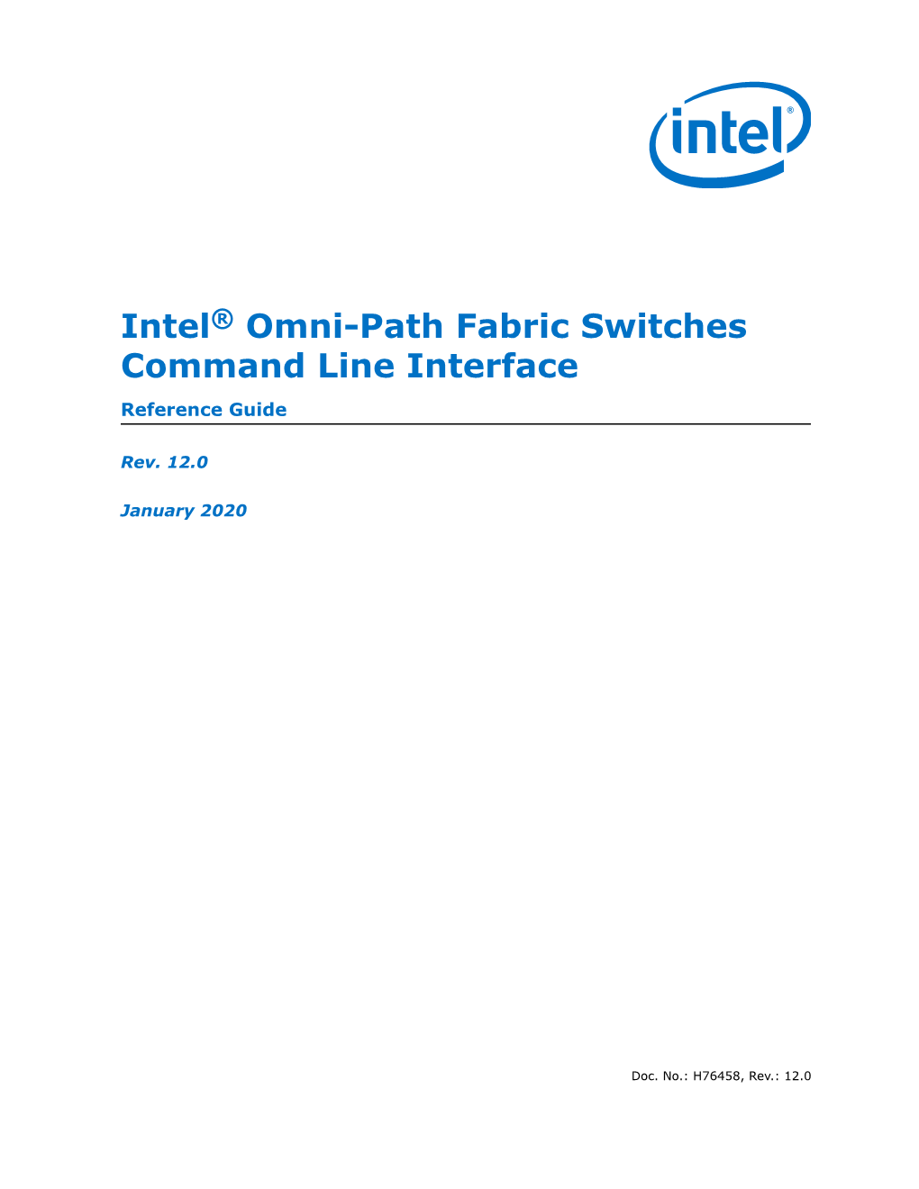 Intel® Omni-Path Fabric Switches Command Line Interface Reference Guide