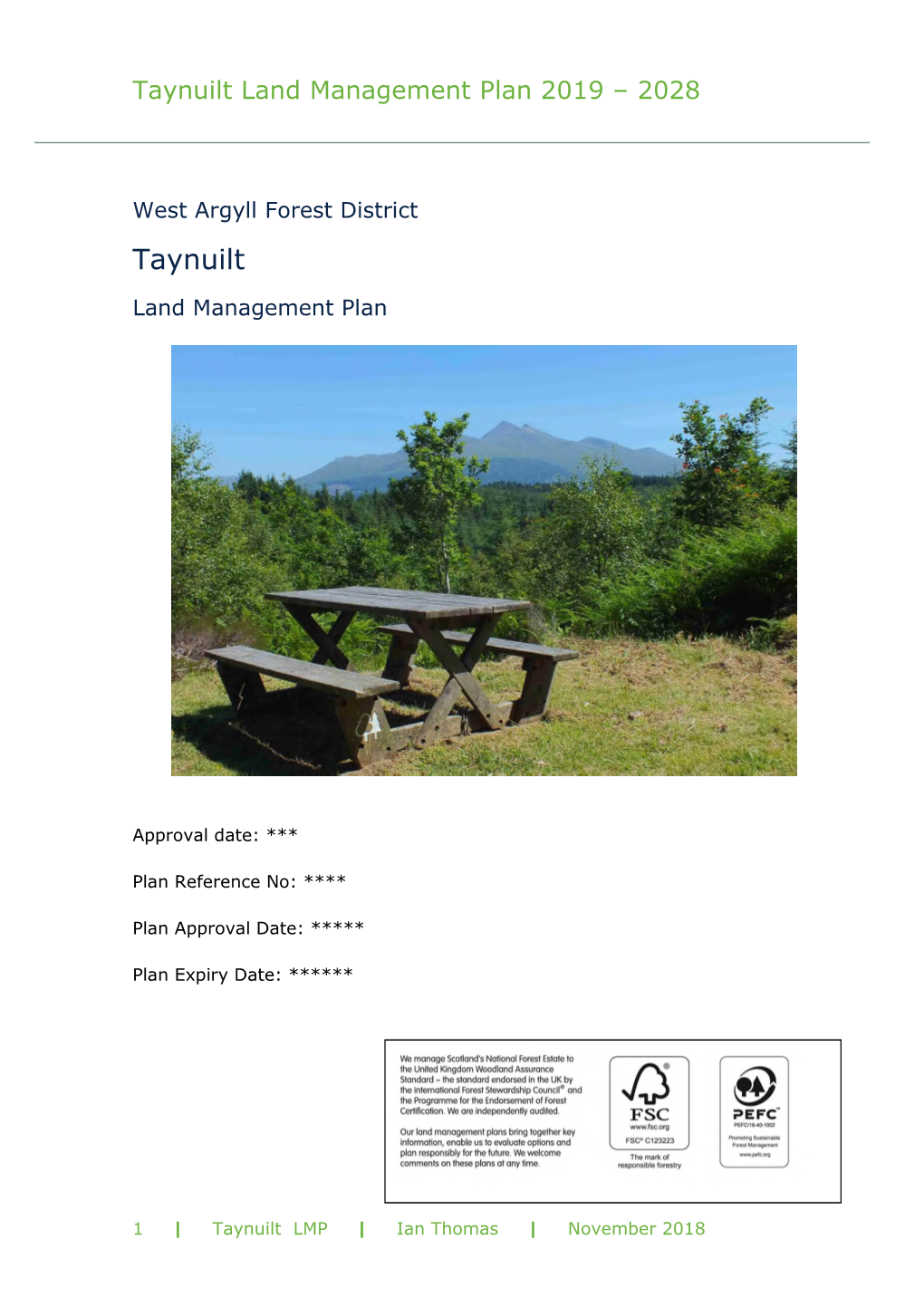 Taynuilt Land Management Plan 2019 – 2028