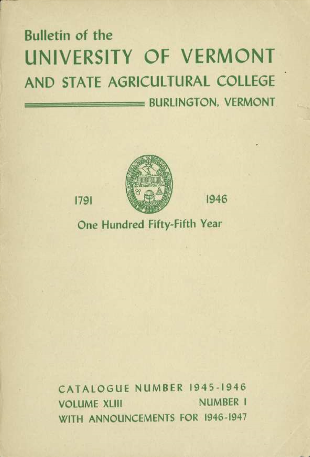 1945-1946 Undergraduate Catalogue