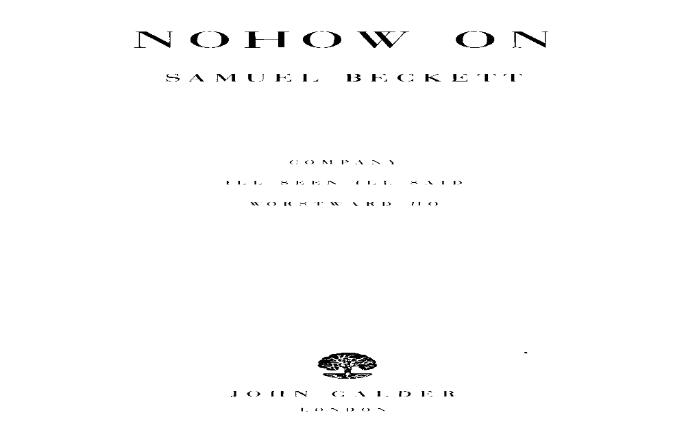 Nohow-On-Samuel-Beckett.Pdf