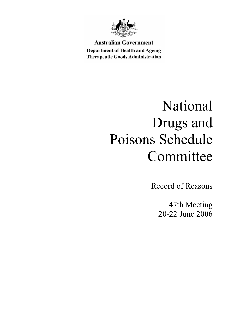 National Drugs and Poisons Schedule Committee