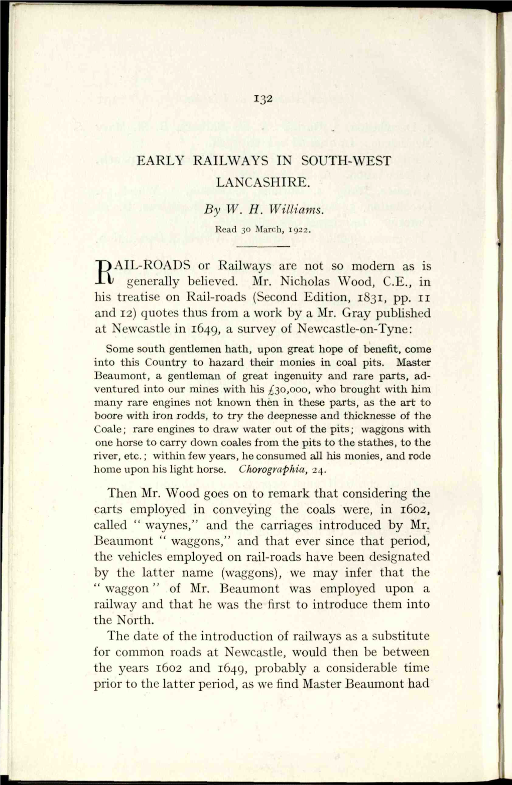 EARLY RAILWAYS in SOUTH-WEST LANCASHIRE. EAIL-ROADS Or