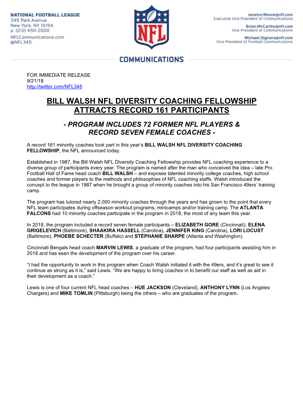 Bill Walsh Nfl Diversity Coaching Fellowship Attracts Record 161 Participants