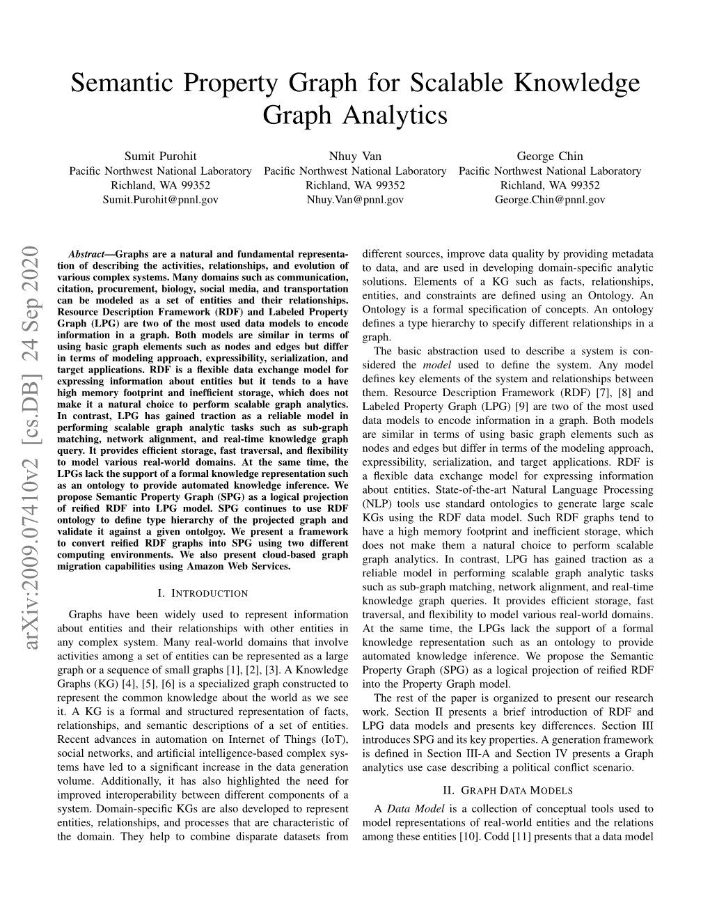 Semantic Property Graph for Scalable Knowledge Graph Analytics
