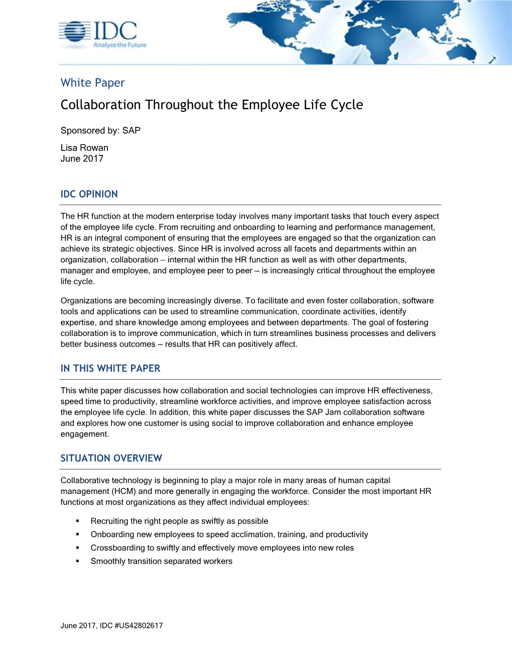 White Paper Collaboration Throughout the Employee Life Cycle