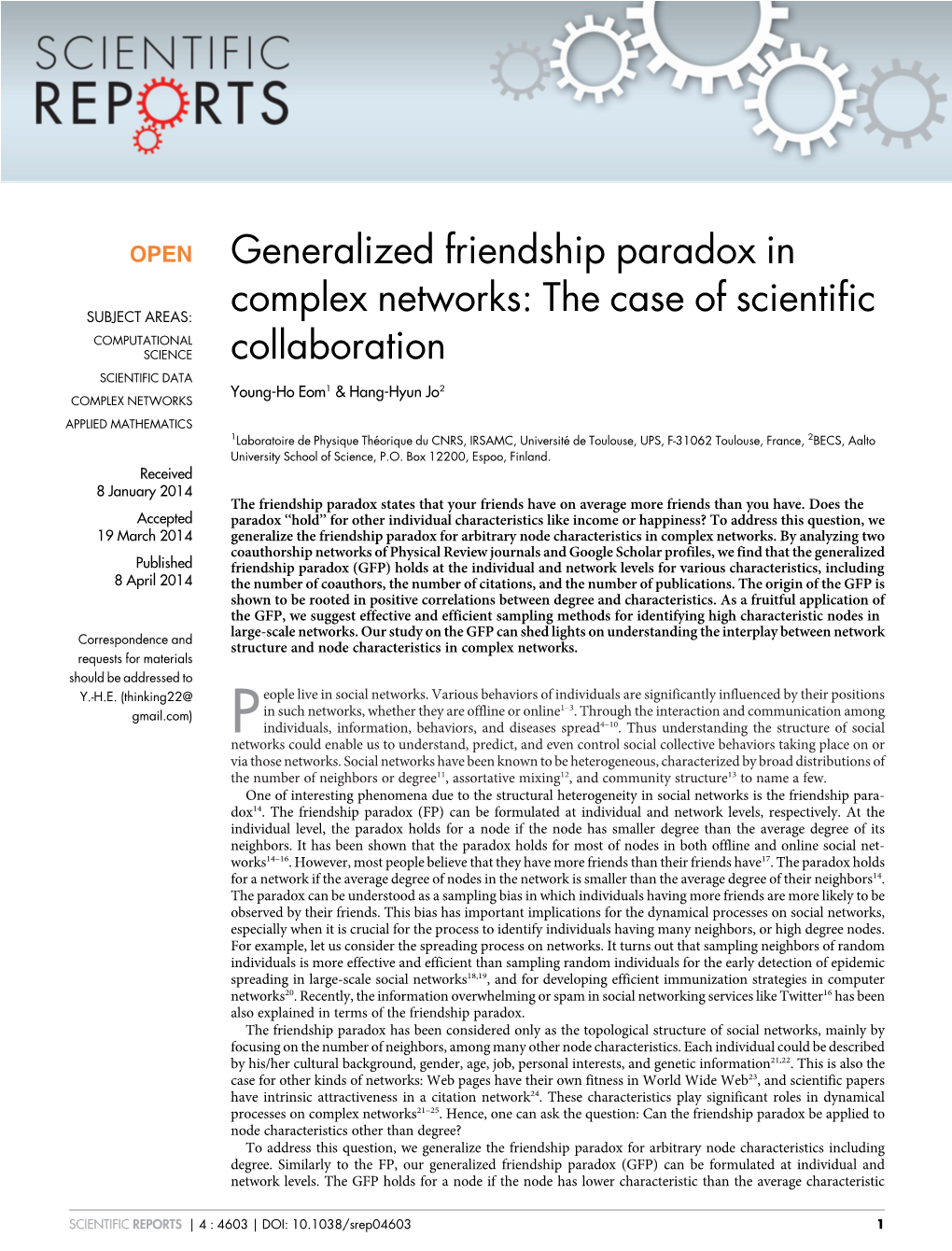 Generalized Friendship Paradox in Complex Networks: the Case Of