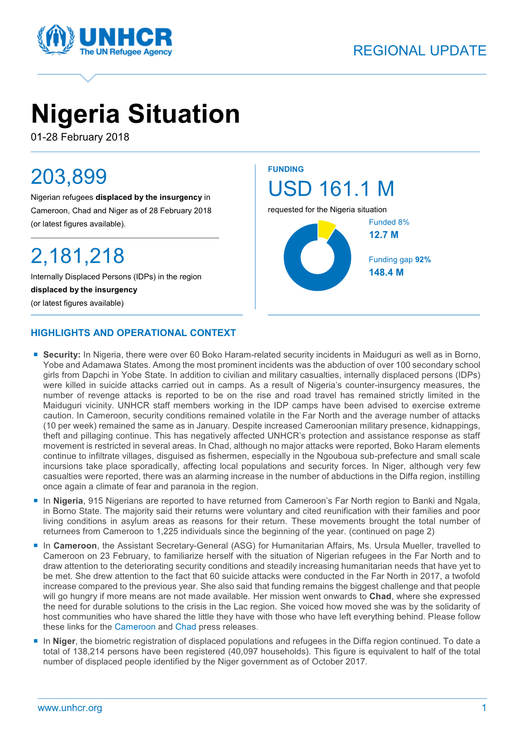 Nigeria Situation 01 -28 February 2018