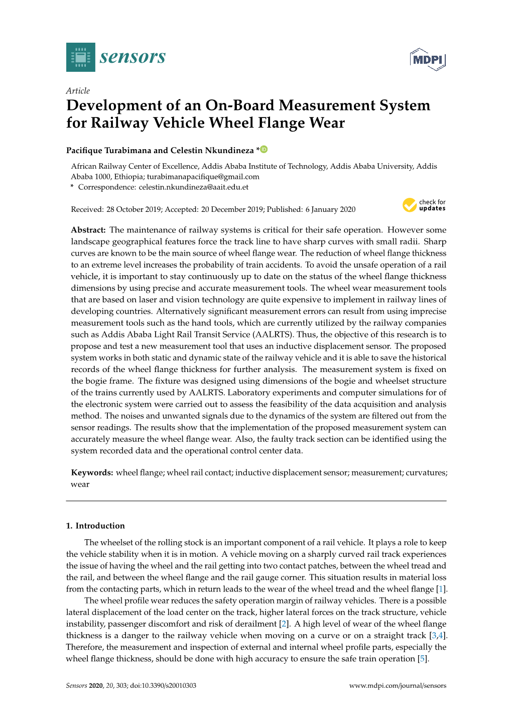 Development of an On-Board Measurement System for Railway Vehicle Wheel Flange Wear